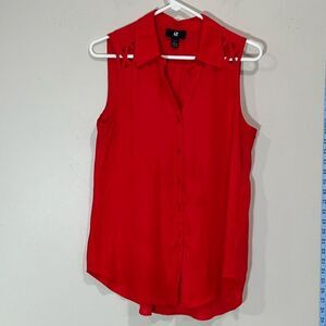 Super Cute Sleeveless Red Top By iZ BYER. Size Large